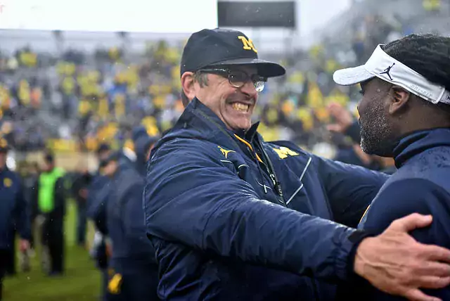 Jim Harbaugh looks excited about, well, something